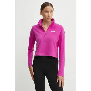 The North Face hanorac 100 Glacier Cropped 1/4 Zip culoarea roz, neted, NF0A855N1I71 imagine