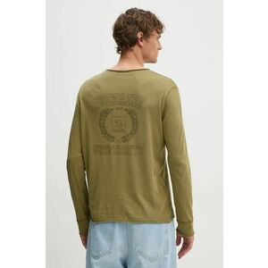 ZADIG&VOLTAIRE longsleeve din bumbac culoarea verde, neted, JMTN00251 imagine