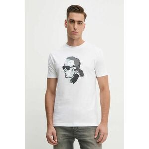 Karl Lagerfeld tricou din bumbac barbati, culoarea alb, cu imprimeu, 544242.755060 imagine