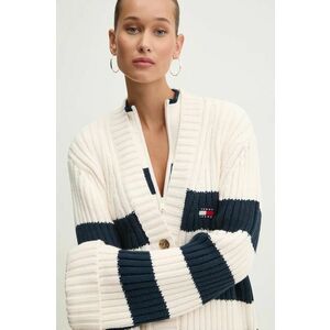 Tommy Jeans cardigan din amestec de lana culoarea bej, călduros, DW0DW18676 imagine