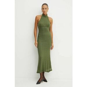 Bardot rochie OLA culoarea verde, maxi, mulata, 59403DB imagine