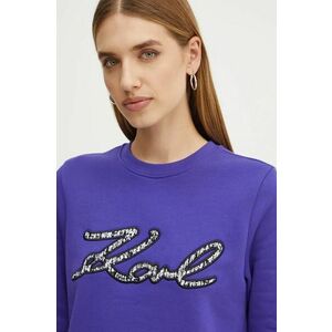 Karl Lagerfeld bluza femei, culoarea violet, cu imprimeu, 246W1812 imagine