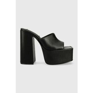 Steve Madden slapi de piele Trixie femei, culoarea negru, cu toc drept, SM11002169 imagine