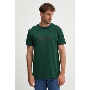 BOSS tricou din bumbac bărbați, culoarea verde, cu imprimeu, 50503276 imagine