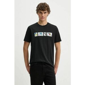 PS Paul Smith tricou din bumbac barbati, culoarea negru, cu imprimeu, M2R.011R.NP4805 imagine