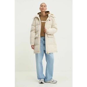 Tommy Jeans geaca de puf femei, culoarea bej, de iarna, DW0DW18821 imagine