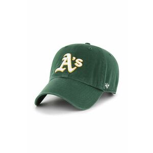 47brand caciula din bumbac MLB Oakland Athletics culoarea verde, cu imprimeu imagine