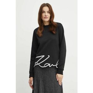 Karl Lagerfeld bluza femei, culoarea negru, neted, 245W1815 imagine