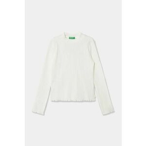 United Colors of Benetton longsleeve copii culoarea alb, cu turtleneck, 3F1AC203O imagine