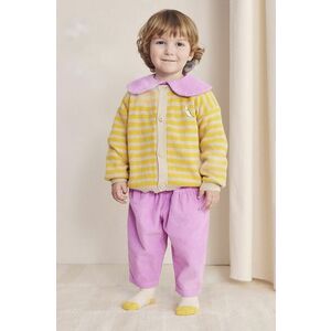 Bobo Choses pantaloni din bumbac pentru bebeluși culoarea roz, neted, 224AB071 imagine