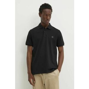 Timberland polo de bumbac culoarea negru, neted, TB0A6VDP0011 imagine