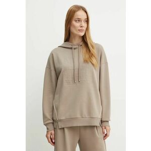 Max Mara Leisure bluza femei, culoarea bej, cu glugă, cu imprimeu, 2426926038600 imagine