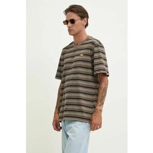 Dickies tricou din bumbac STEVENSVILLE barbati, culoarea maro, modelator, DK0A8642 imagine