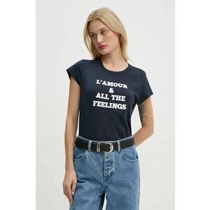 ZADIG&VOLTAIRE tricou din bumbac femei, culoarea albastru marin, JWTS01683 imagine