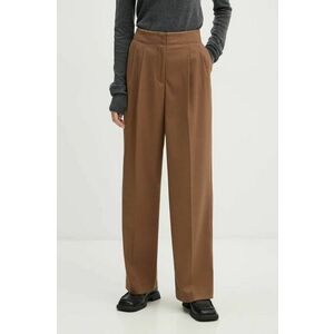 2NDDAY pantaloni Carter femei, culoarea bej, drept, high waist, 2245161120 imagine