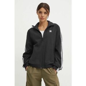 adidas Originals geacă Woven Tracktop femei, culoarea negru, de tranziție, oversize, JD5331 imagine