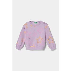 United Colors of Benetton bluza copii culoarea violet, modelator, 39T6G10FR imagine