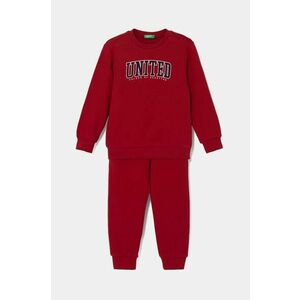 United Colors of Benetton trening de bumbac pentru copii culoarea bordo, 3J68GK00K imagine