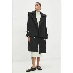 Answear Lab trenci femei, culoarea negru, de tranzitie, oversize imagine