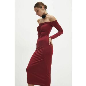 Answear Lab rochie culoarea bordo, midi, mulata imagine