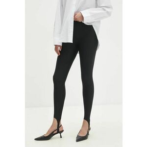 Answear Lab Pantaloni femei, culoarea negru, mulat, high waist imagine