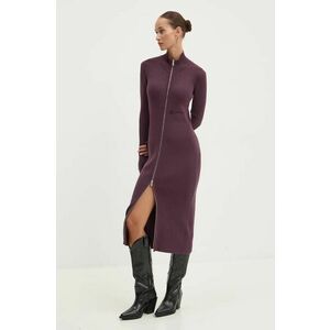 Karl Lagerfeld Jeans rochie culoarea violet, midi, mulata, 246J1305 imagine