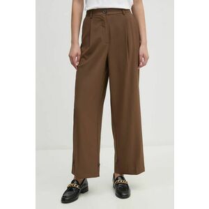 Mos Mosh pantaloni femei, culoarea maro, lat, high waist, 166290 imagine