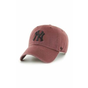 47 brand șapcă de baseball din bumbac MLB New York Yankees culoarea maro, cu imprimeu, B-NLRGW17GWS-N0A imagine