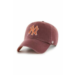 47 brand șapcă de baseball din bumbac MLB New York Yankees culoarea maro, cu imprimeu, B-BLPRK17GWS-N0 imagine