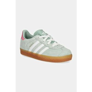 adidas Originals sneakers de piele întoarsă pentru copii GAZELLE CF EL culoarea verde, IH2782 imagine