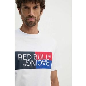 Red Bull Racing x Pepe Jeans tricou din bumbac Red Bull Racing x Pepe Jeans barbati, culoarea alb, cu imprimeu, RM500001 imagine