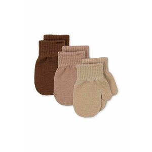 Konges Sløjd manusi cu un amestec de lana pentru copii FILLA MITTENS 3-pack culoarea bej, KS101221 imagine