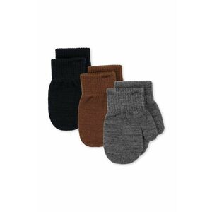 Konges Sløjd manusi cu un amestec de lana pentru copii FILLA MITTENS 3-pack culoarea gri, KS101221 imagine