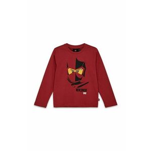 Lego longsleeve din bumbac pentru copii LWTANO 603 culoarea bordo, cu imprimeu, 12011296 imagine