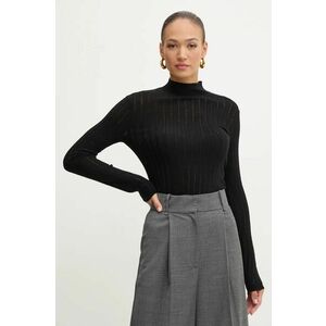 BOSS pulover de lana femei, culoarea negru, light, cu turtleneck, 50523736 imagine