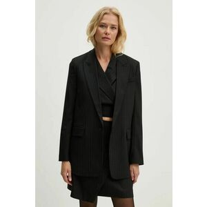 Bruuns Bazaar sacou din lana BillBBFrida blazer culoarea negru, un singur rand de nasturi, modelator, BBW4105 imagine