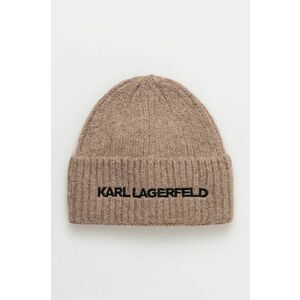 Karl Lagerfeld caciula de lana culoarea maro, de lana, din tricot gros, 246W3411 imagine