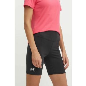 Under Armour pantaloni scurți de antrenament Rival culoarea negru, neted, high waist, 1386703 imagine