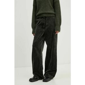 Day Birger et Mikkelsen pantaloni de catifea cord Jade - Contemporary Corduroy Washed culoarea negru, drept, high waist, DAY65243412 imagine