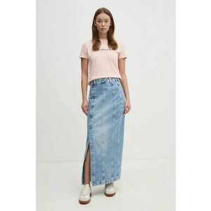 Pepe Jeans fustă din denim MIDI SKIRT UHW EMBRO maxi, dreaptă, PL901166 imagine