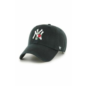 47 brand șapcă de baseball din bumbac MLB New York Yankees culoarea negru, cu imprimeu, B-THRNC17GWS-BKA imagine