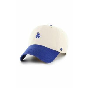 47brand șapcă de baseball din bumbac Mlb Los Angeles Dodgers culoarea bej, cu imprimeu imagine