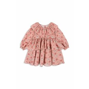 Konges Sløjd rochie din bumbac pentru copii LUNELLA DRESS GOTS culoarea roz, mini, evazati, KS101576 imagine