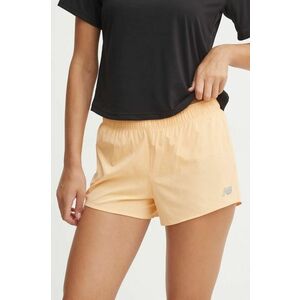 New Balance pantaloni scurți de alergare culoarea portocaliu, neted, medium waist, WS41286PAE imagine