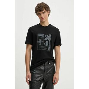 ZADIG&VOLTAIRE tricou din bumbac barbati, culoarea negru, cu imprimeu, JMTS00657 imagine