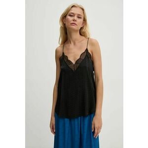 ZADIG&VOLTAIRE top de mătase culoarea negru, neted, WWCR00001 imagine