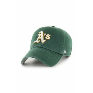 47 brand șapcă de baseball din bumbac MLB Oakland Athletics culoarea verde, cu imprimeu, BCPTN-DBLUN18GWS-DG08 imagine