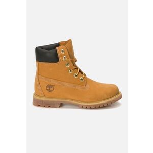 Timberland bocanci din piele întoarsă 6in TB0103617131 femei, culoarea bej, cu toc plat 10361-wheat imagine