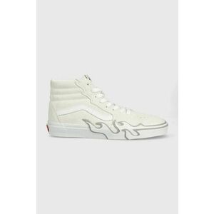 Vans teniși din piele întoarsă SK8-Hi Flame culoarea alb VN0005UJWWW1-WHITE imagine