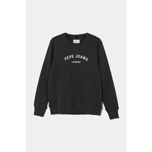 Pepe Jeans hanorac de bumbac pentru copii ALDRIDGE CREW culoarea gri, cu imprimeu, PB581622 imagine